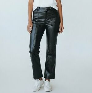 7 For All Mankind Vegan Leather Trouser in Jet Set